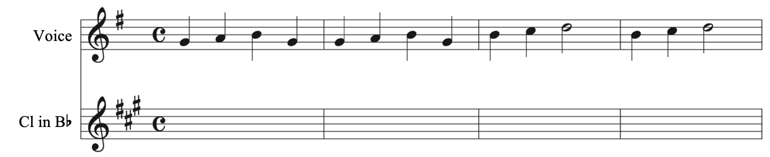 Sample shows the melody on the top line and the melody with embellishments on the bottom line.